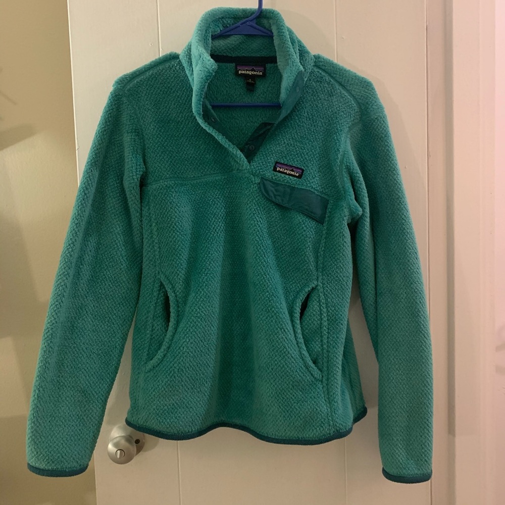 Patagonia Teal Pull Over Sweatshirt Fleece
